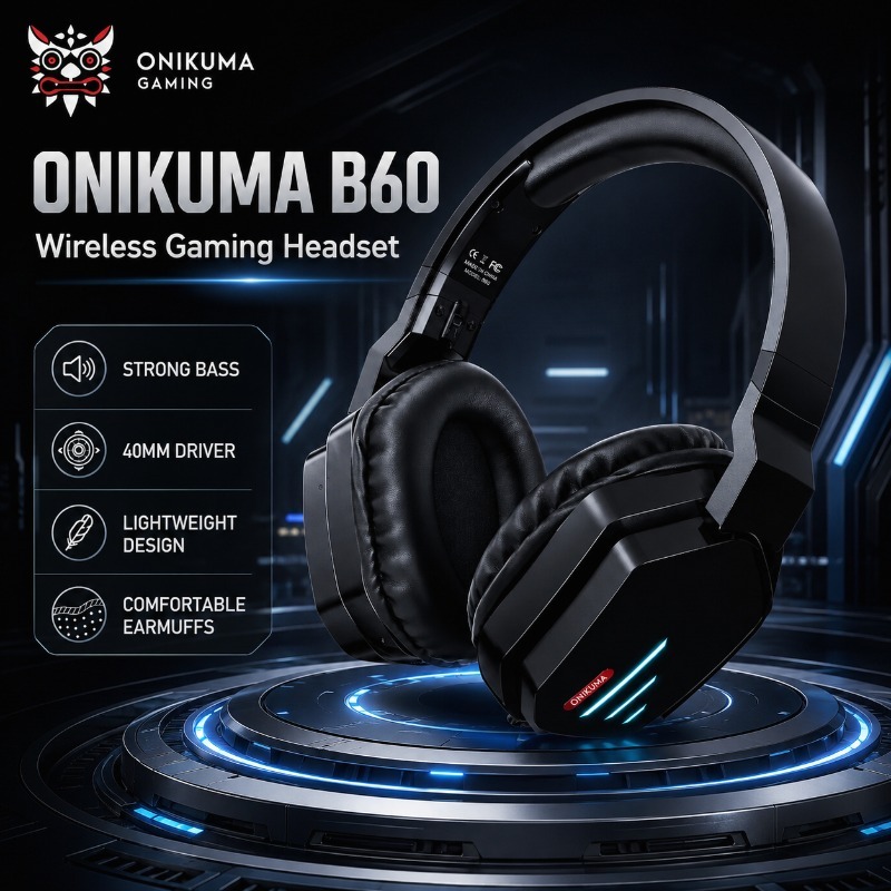 Gaming Console Amazon - ONIKUMA B60 Wireless Gaming Stereo Sound