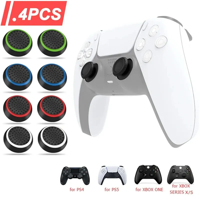Gaming Console Joystick - 4PCS Silicone Analog ThumbStick Grip Caps