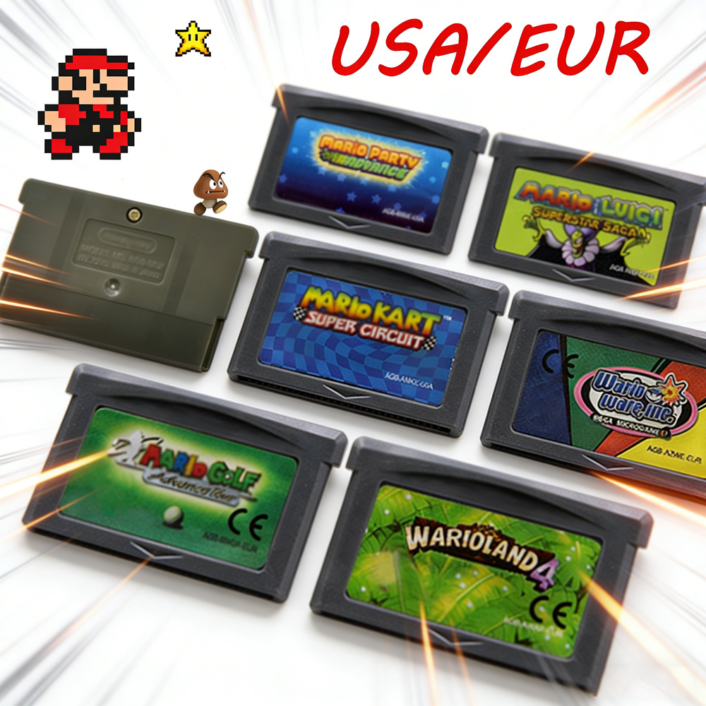 Gaming Console Mario - GBA Game Cartridge 32 Bit Video