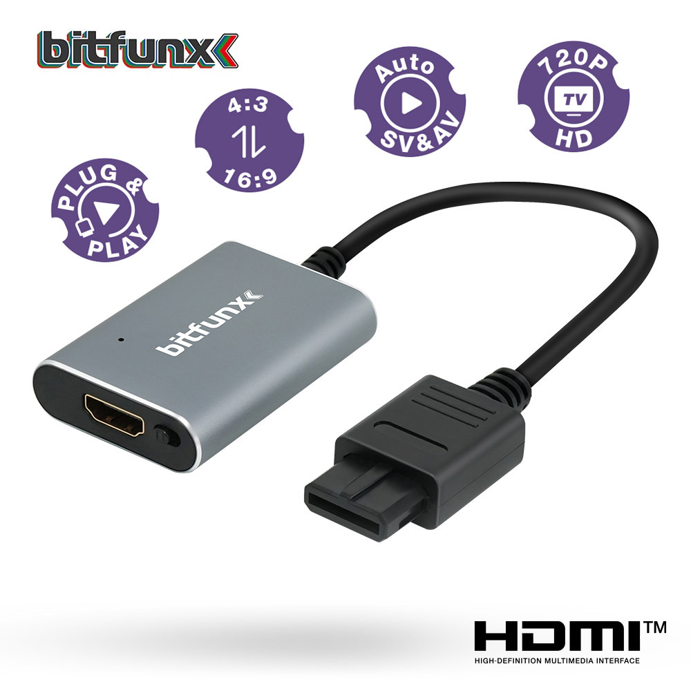 Gaming Console All In One - Bitfunx 720P HDMI™ Adapter S-video SV/AV