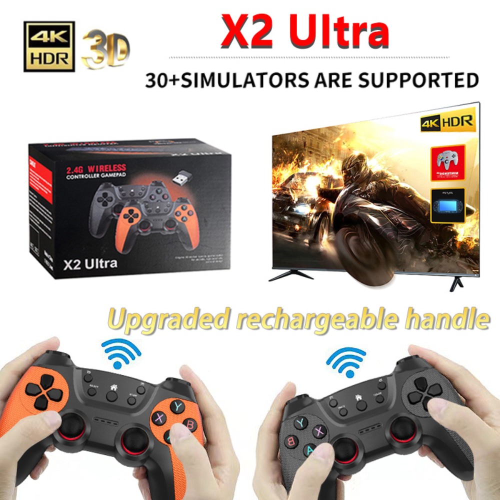 Gaming Console All In One - X2 Ultra Retro Game Stick 4K,