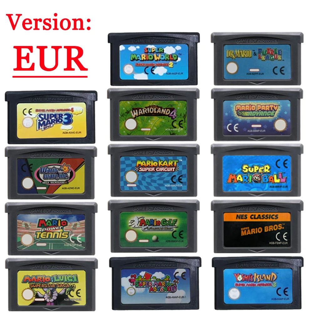 GBA Game Cards Cartridge 32 Bi - đánh giá và giá Gaming Console Mario