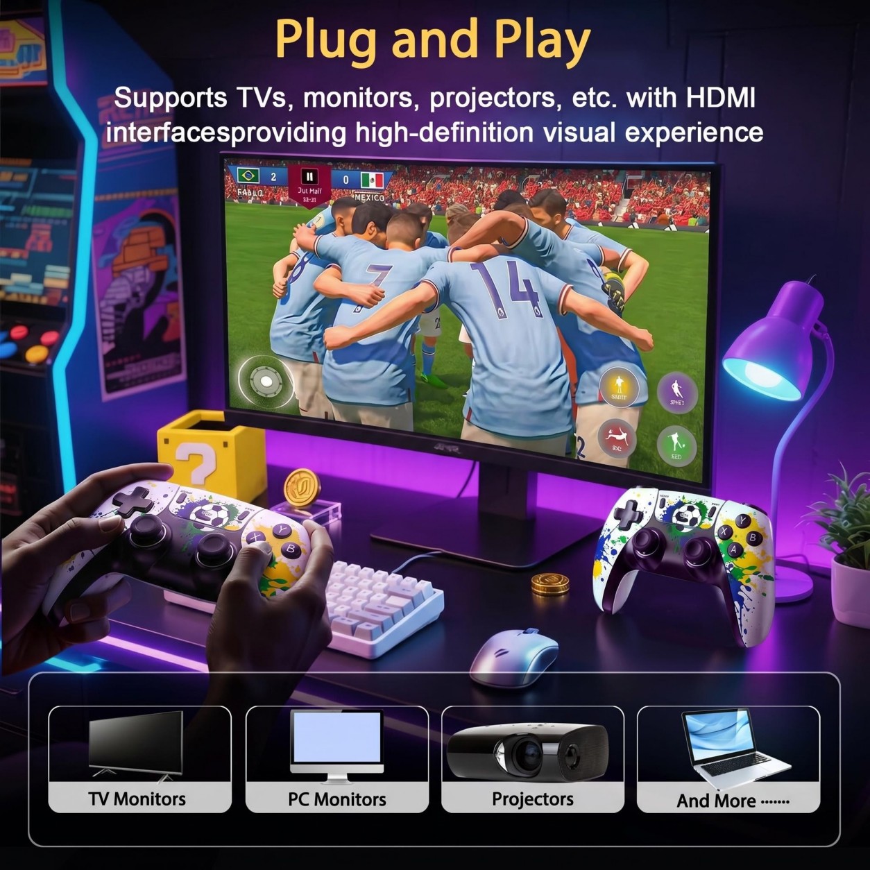 Football Pattern Wireless Game - đánh giá và giá Gaming Console Kids